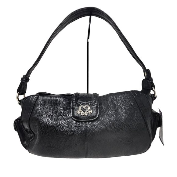 M.C. Marc Chantal Leather Purse Black Handbag Croco Gator Shoulder Strap - Picture 1 of 11